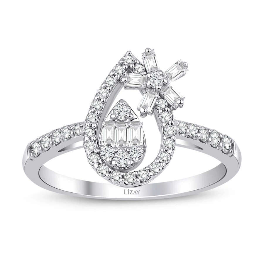 0.46 Carat Diamond Baguette Ring