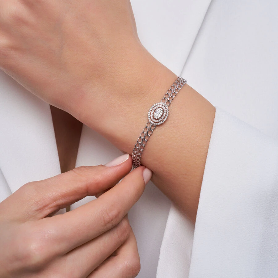 0.25 ct. Diamant Baguette Armband