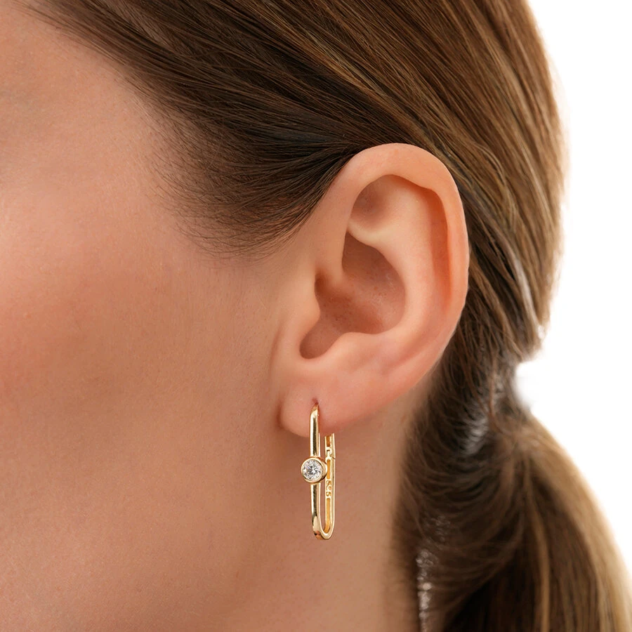 Gold Solitaire Earrings