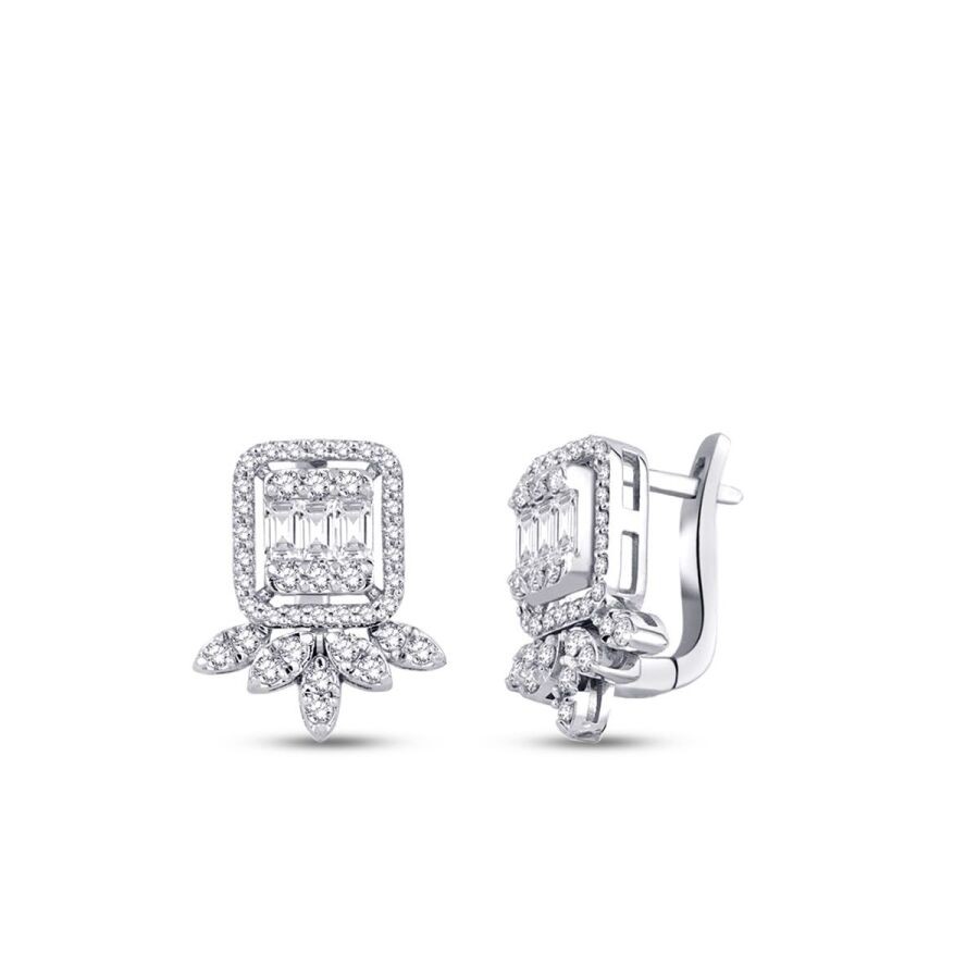 0.95 Carat Diamond Baguette Earrings