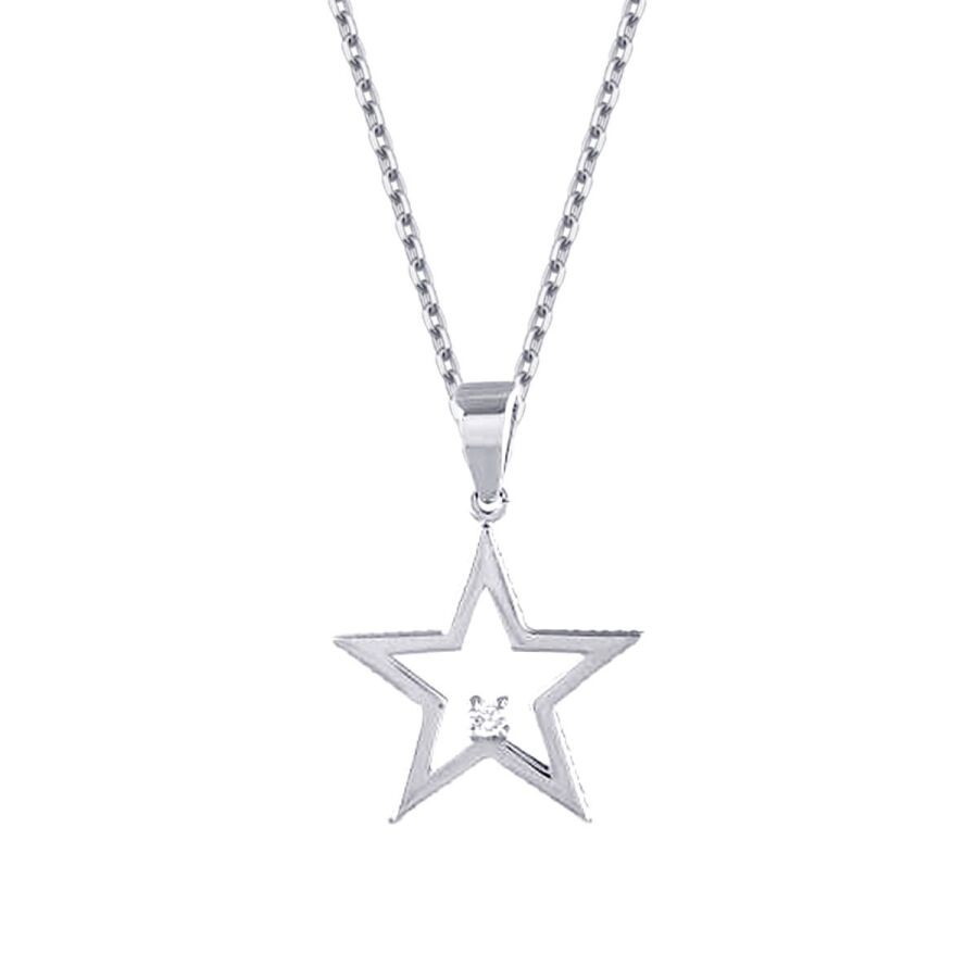0.01 Carat Diamond Trend Star Necklace
