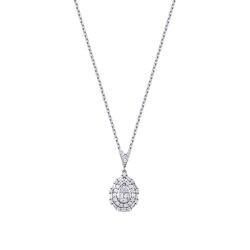 0,37 Karat Diamant Baguette Halskette