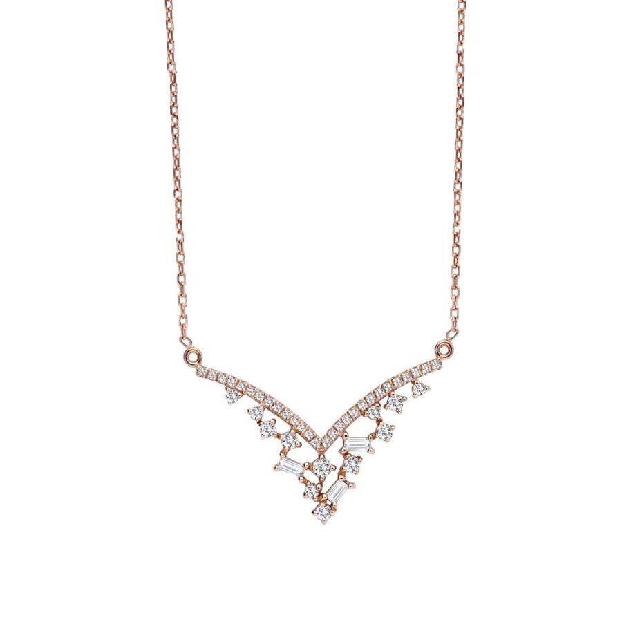 0.31 Carat Diamond Baguette Necklace
