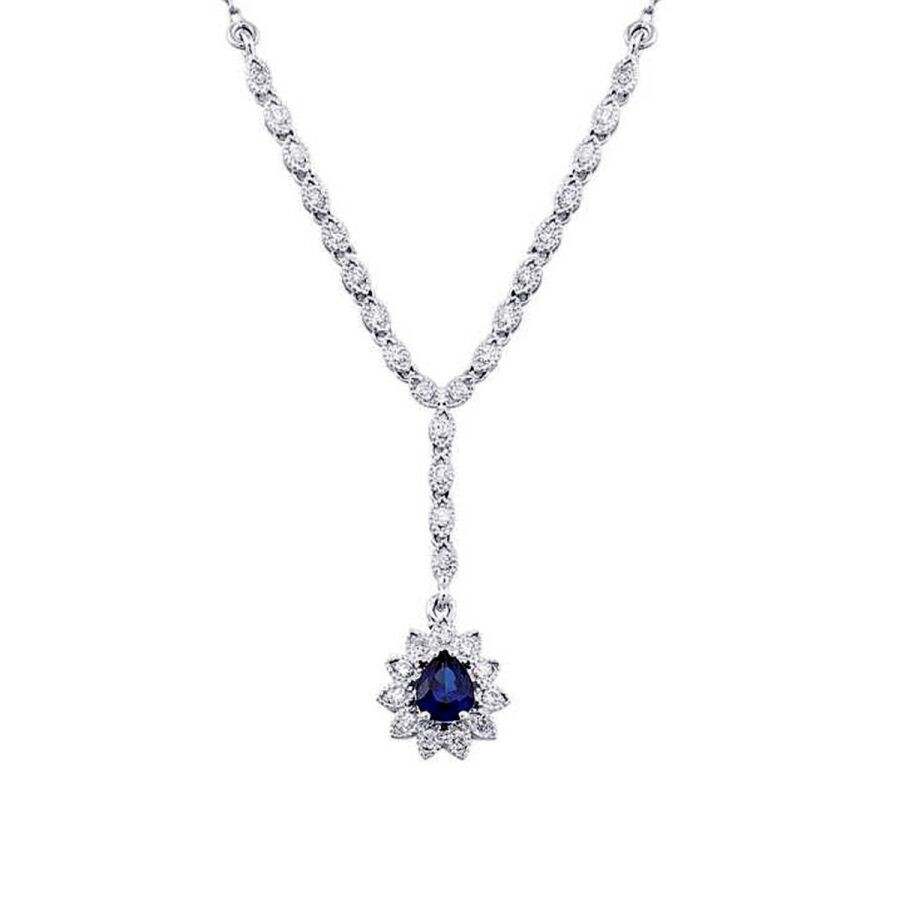0,78 Karat Diamant Saphir Halskette