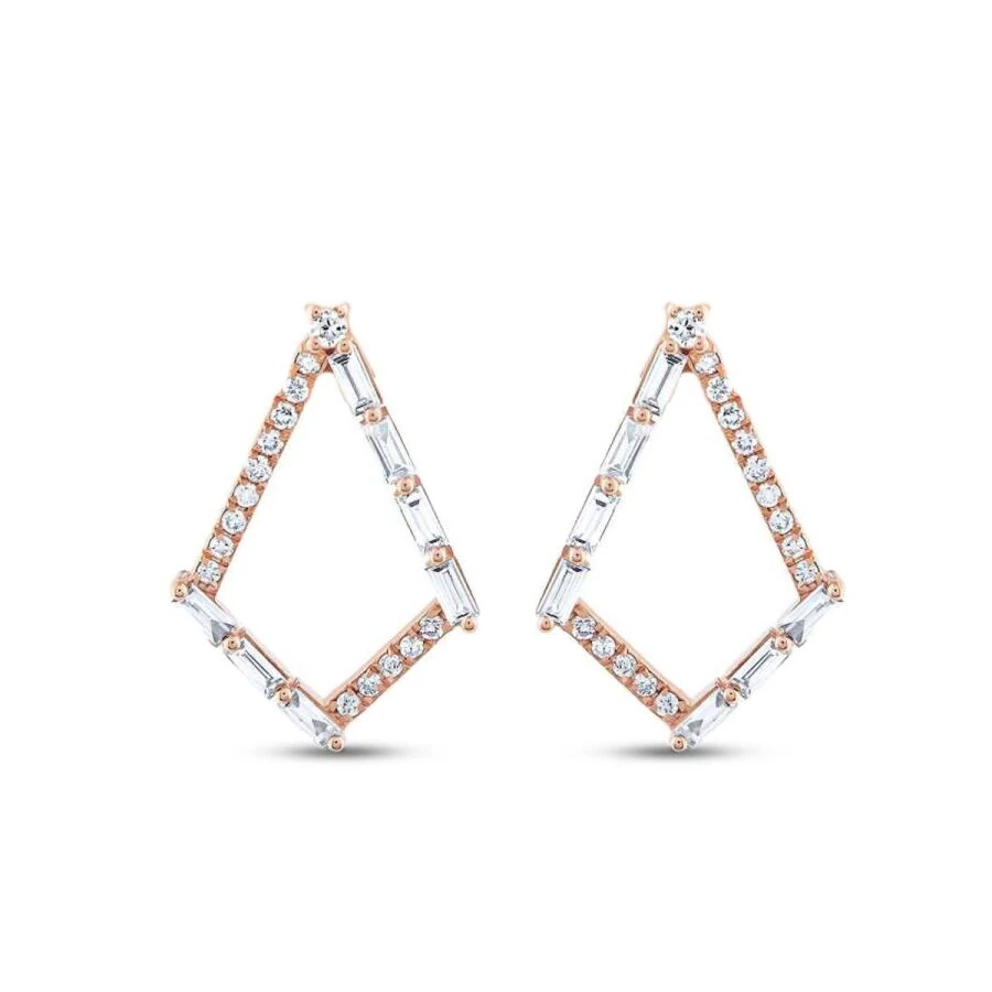 0.41 Carat Diamond Baguette Earrings
