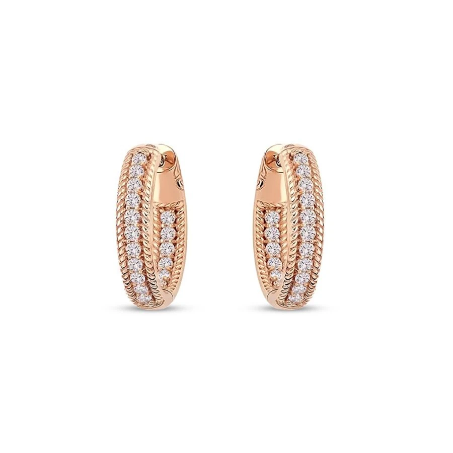 0.98 Carat Diamond Hoop Earrings