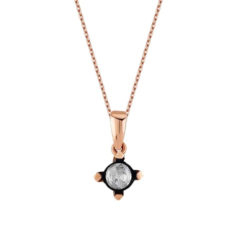 0,10 Karat Diamant Solitär Halskette