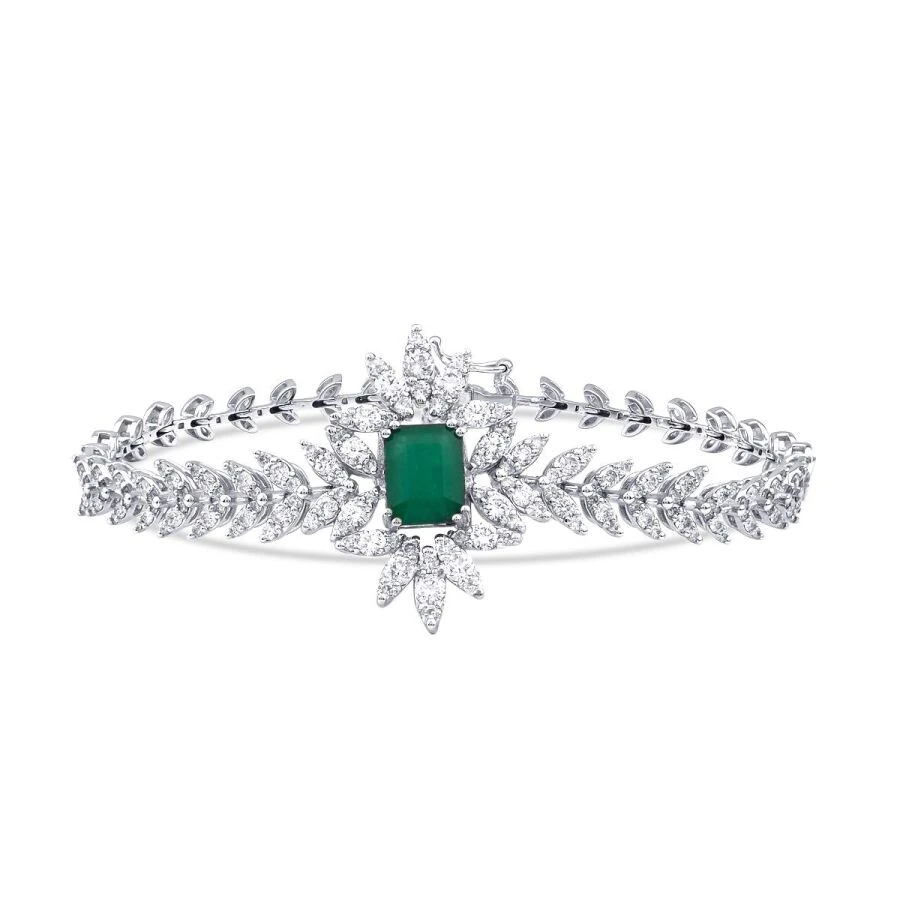 4.73 Carat Diamond Emerald Bracelet