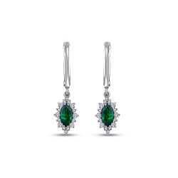 0.99 Carat Diamond Emerald Earrings