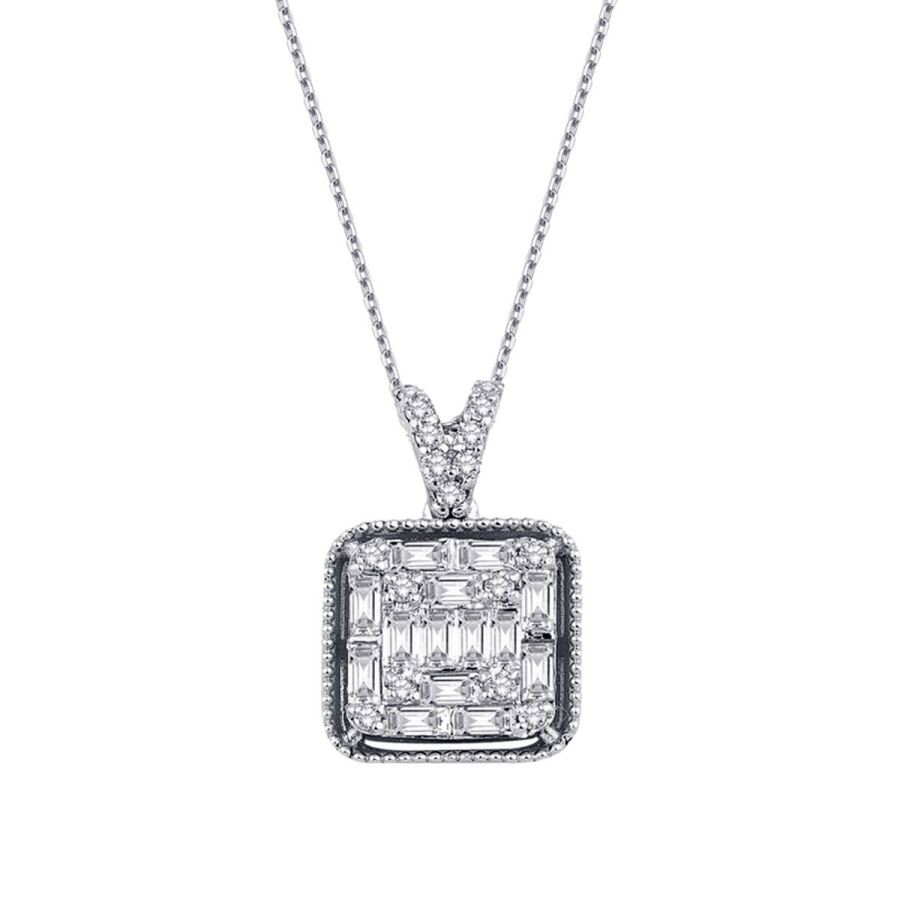0.37 Carat Diamond Baguette Necklace