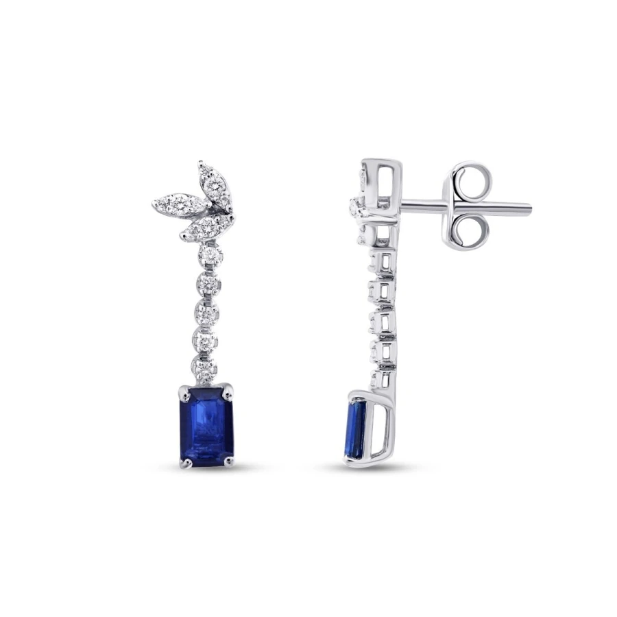 1.38 Carat Diamond Sapphire Earrings
