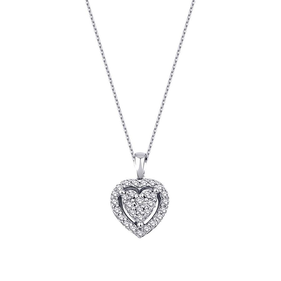 0.22 Carat Diamond Heart Necklace