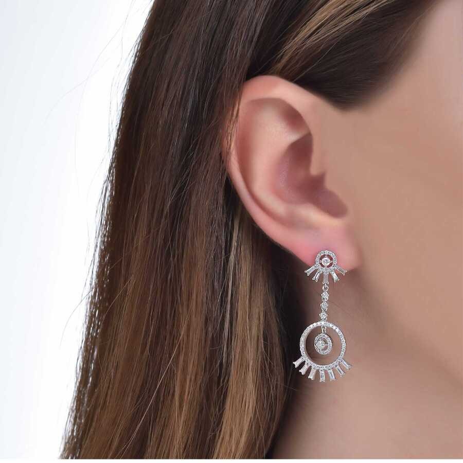 1.44 Carat Diamond Baguette Earrings