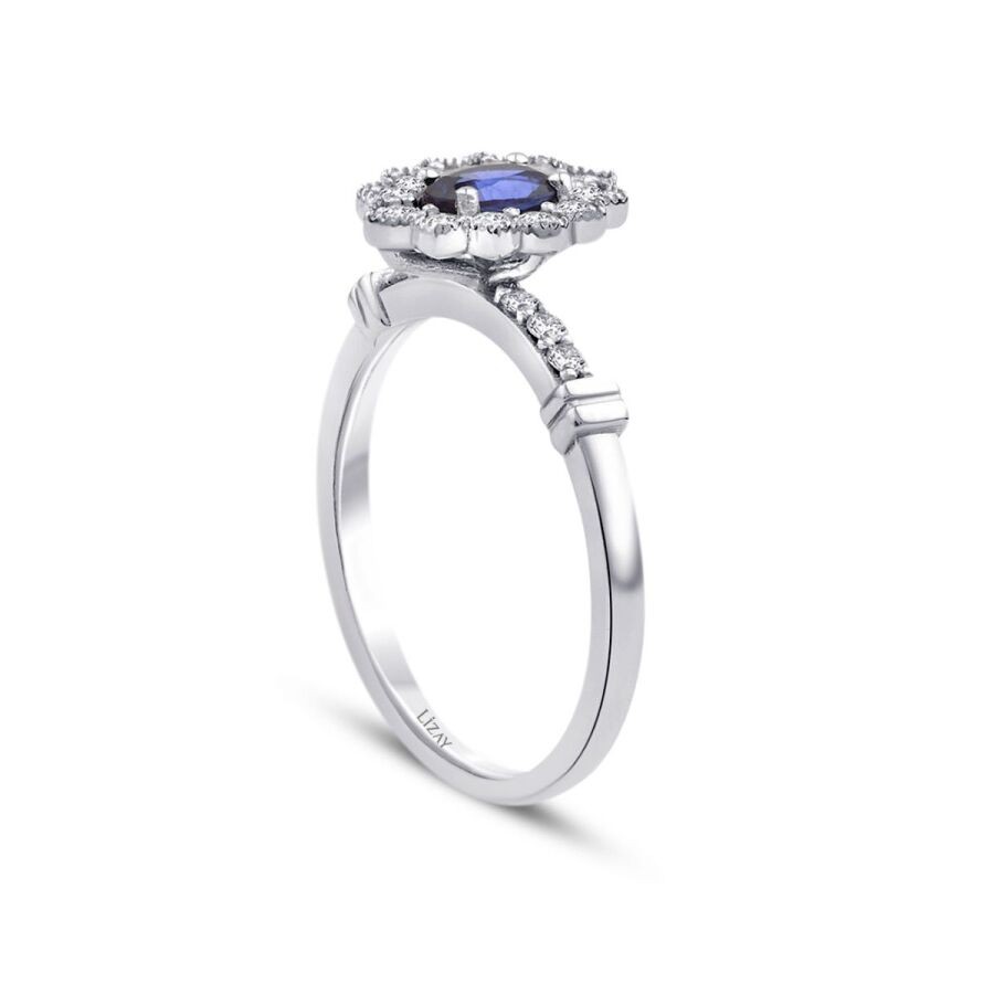 0.89 Carat Diamond Sapphire Ring