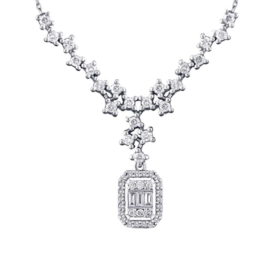 0.49 Carat Diamond Baguette Necklace
