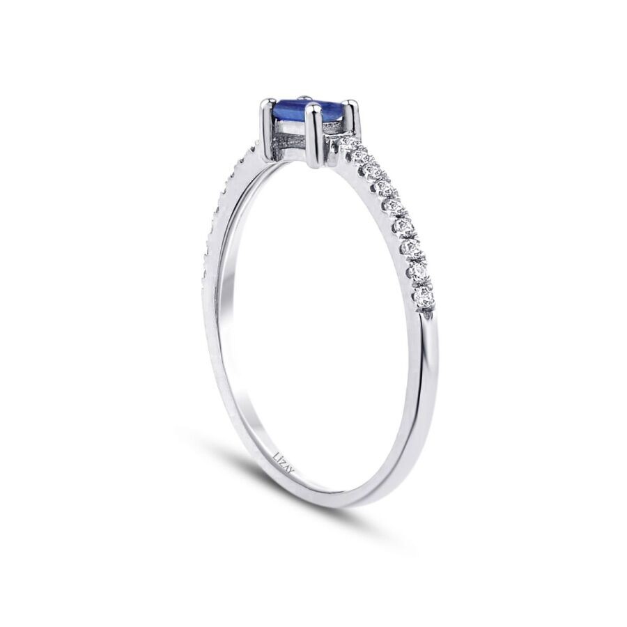 0.22 Carat Diamond Sapphire Baguette Necklace