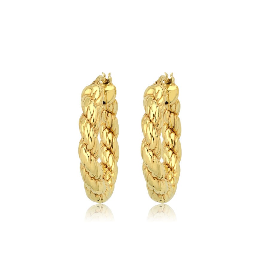 Gold Twisted Hoop Earrings