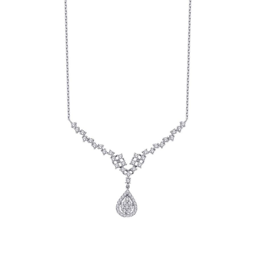 0.85 Carat Diamond Pear Necklace