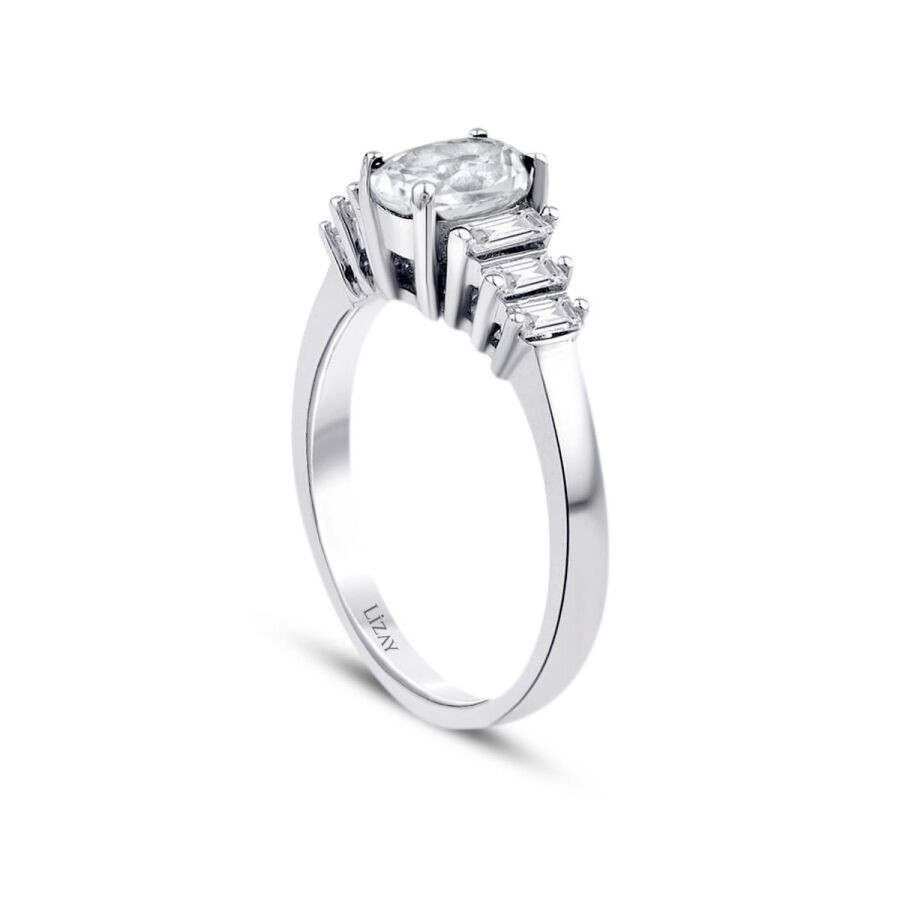 1.21 Carat Diamond White Topaz Ring