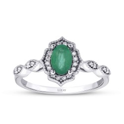 0,47 Karat Diamant Smaragd Ring
