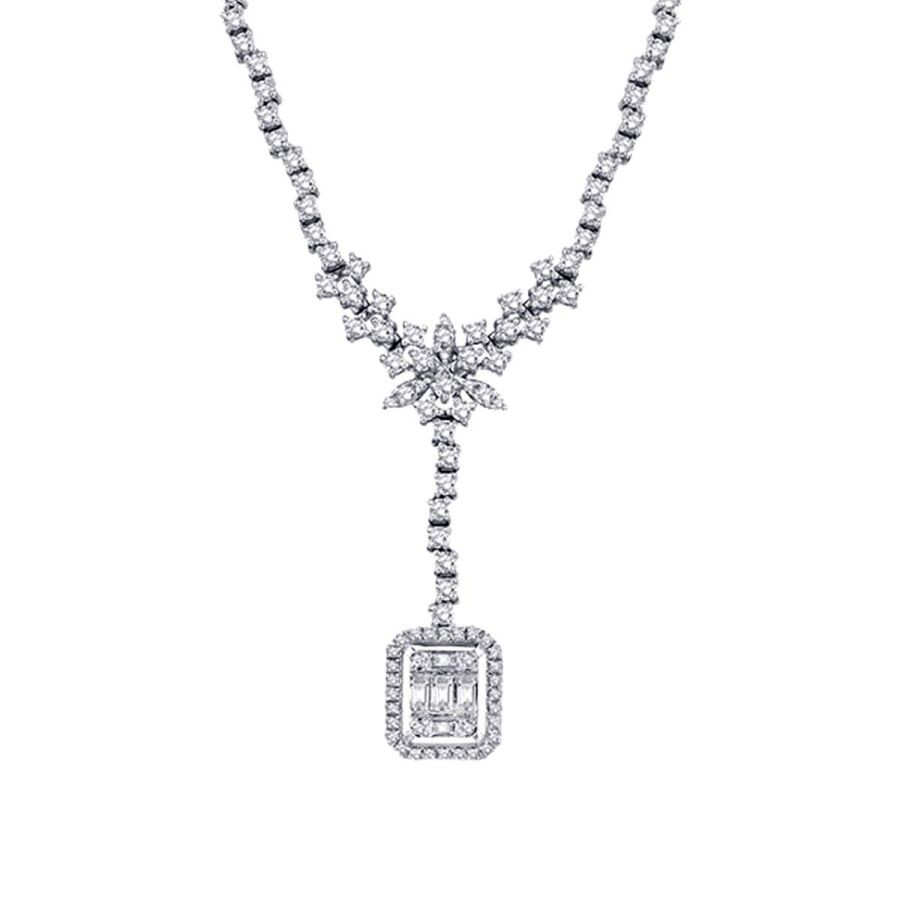 1.15 Carat Diamond Baguette Necklace