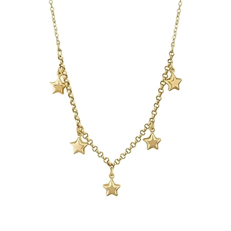 Gold Five-Star Chain Necklace