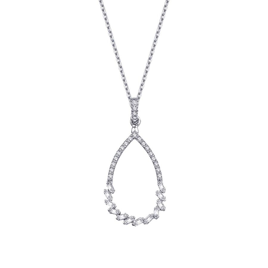 0.22 Carat Diamond Baguette Necklace