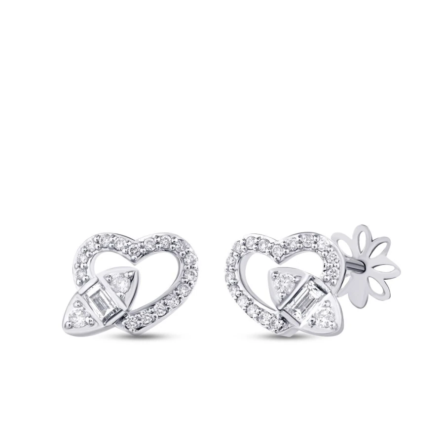 0.37 ct. Diamant Baguette Herz Ohrringe