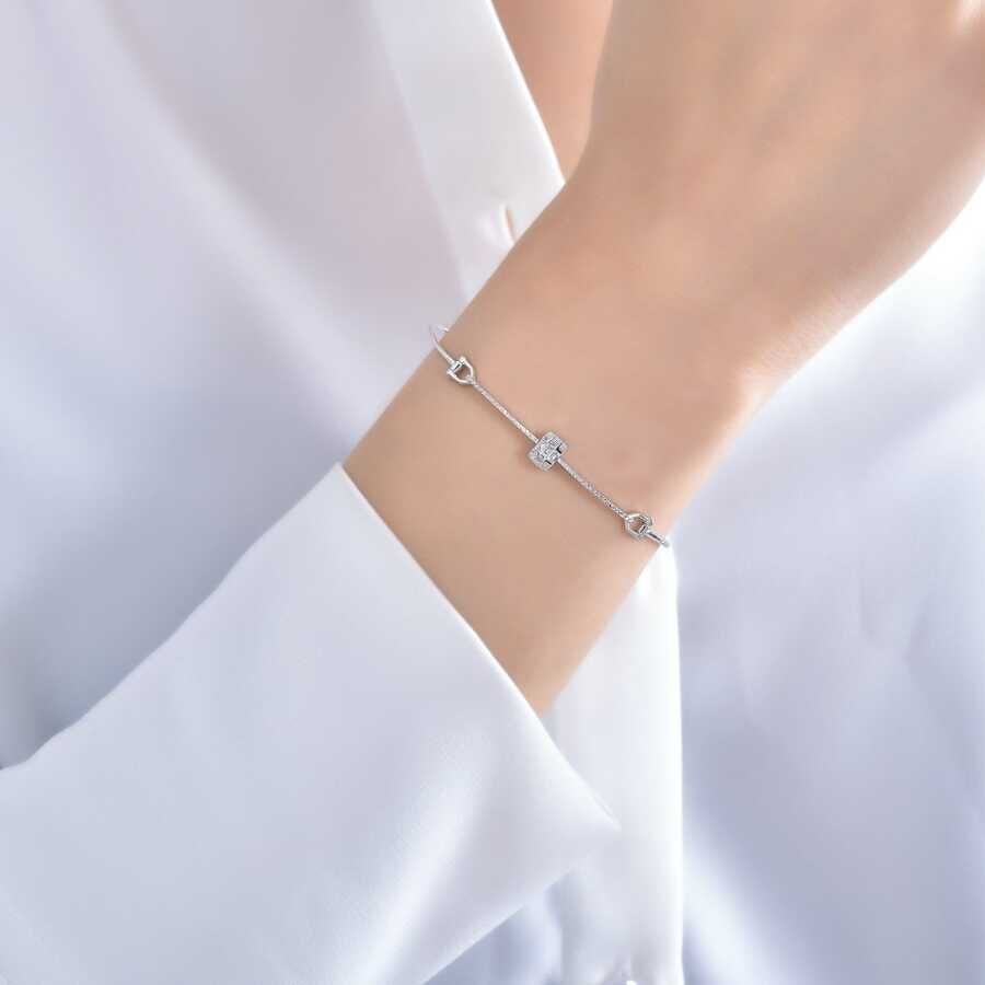 0.12 Carat Diamond Baguette Bangle