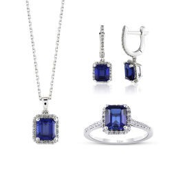 5.05 Carat Diamond Sapphire Set