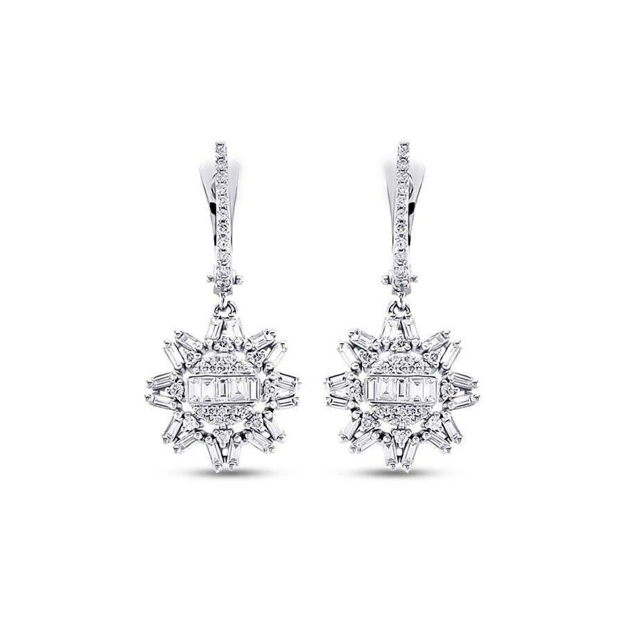 1.15 Carat Diamond Baguette Earrings