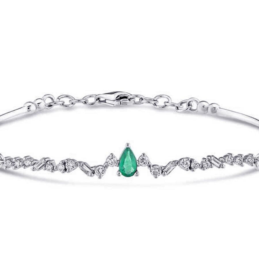 0.50 Carat Diamond Emerald Bangle