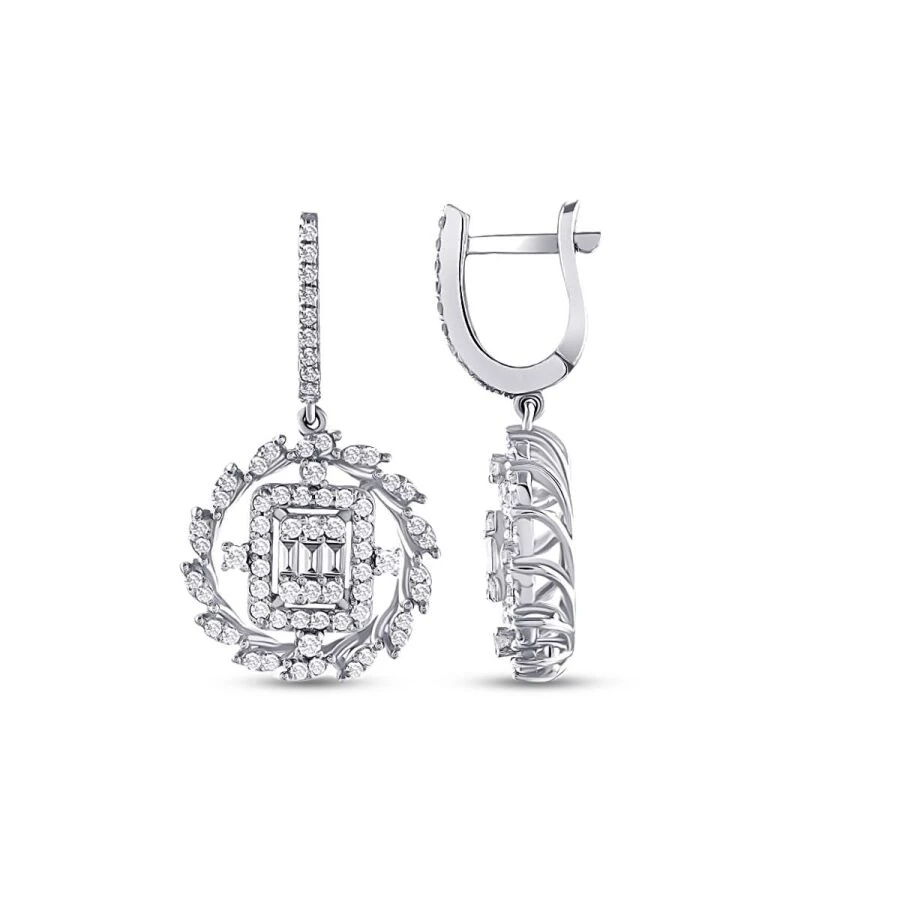 1.10 Carat Diamond Baguette Earrings