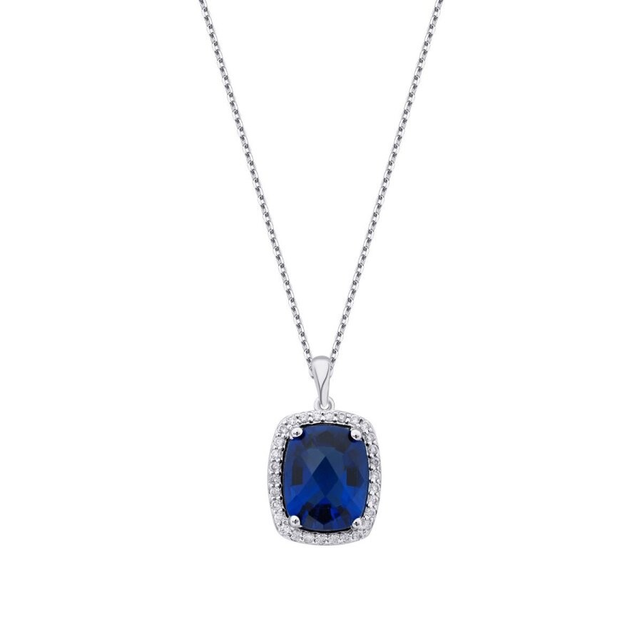 1.96 Carat Diamond Sapphire Necklace