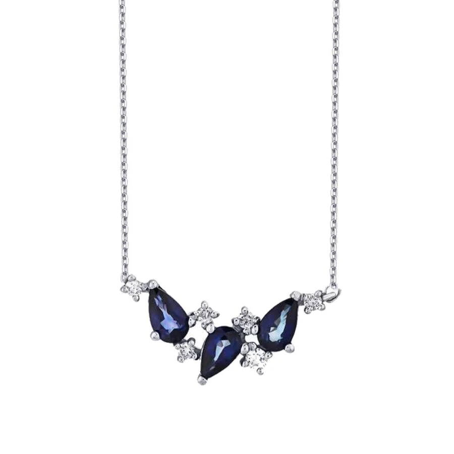 0.80 Carat Diamond Sapphire Necklace