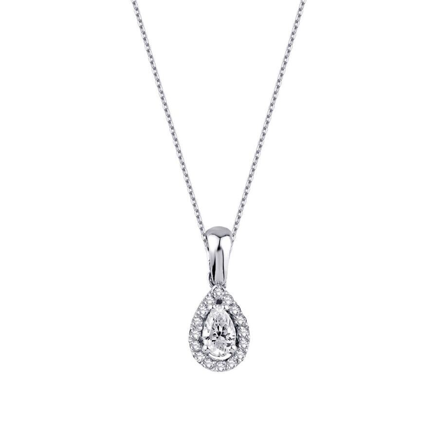0.22 Carat Diamond Pear Necklace