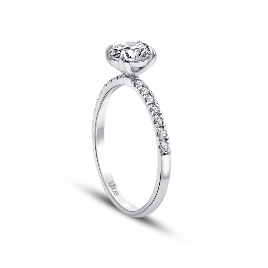 0.85 Carat Diamond Round Solitaire Emgagement Ring