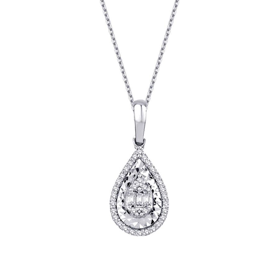 0.11 Carat Diamond Baguette Necklace