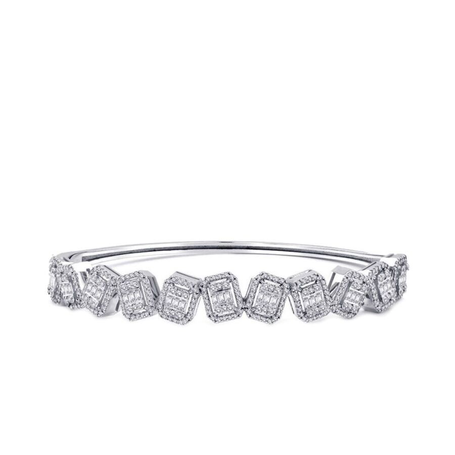 1.61 Carat Diamond Baguette Bangle