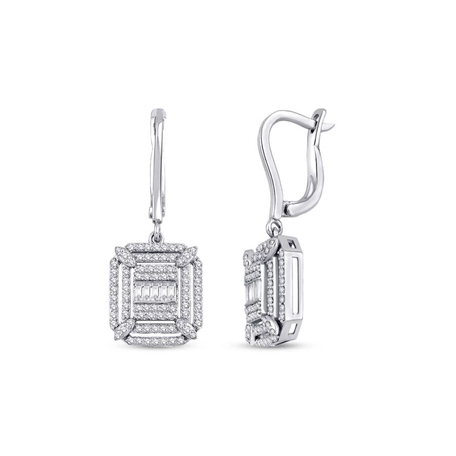 0.83 Carat Diamond Baguette Earrings