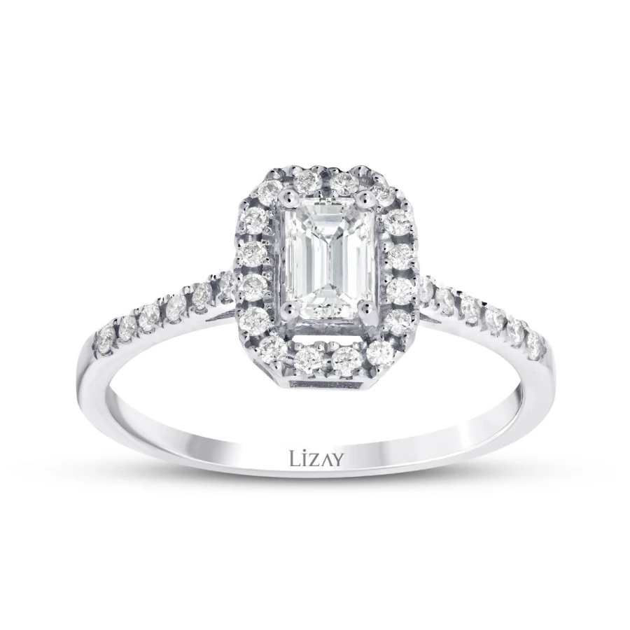 0.69 Carat Diamond Emerald Ring