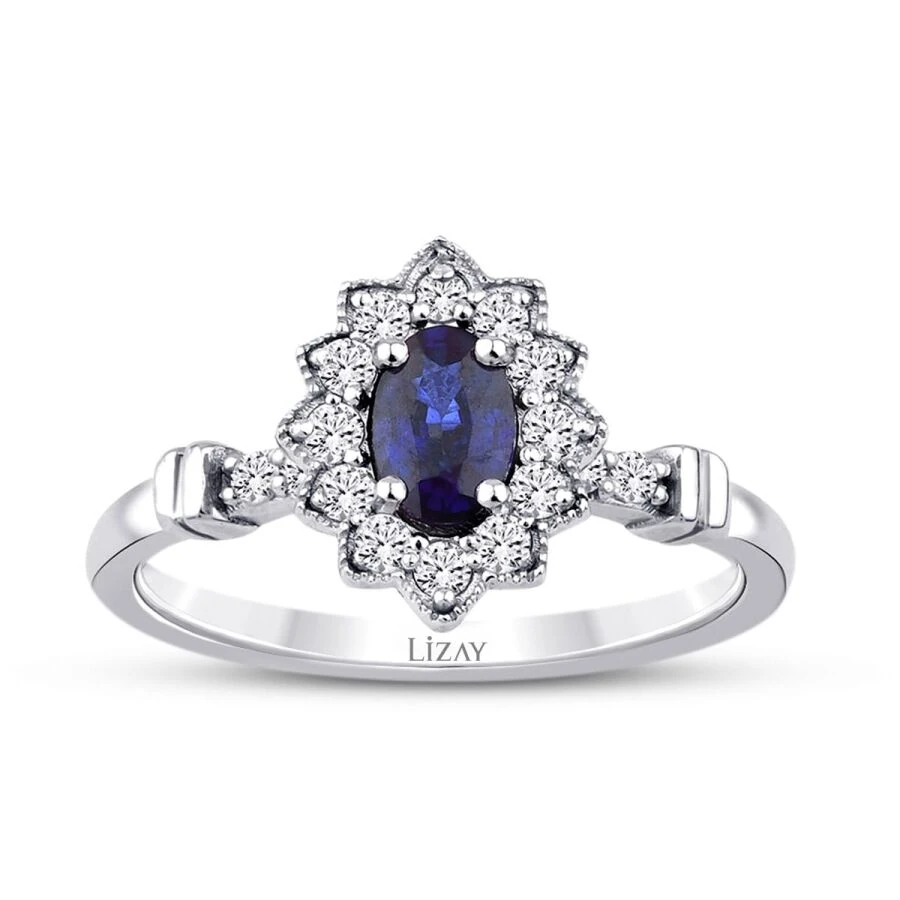 0.89 ct. Diamant Saphir Ring
