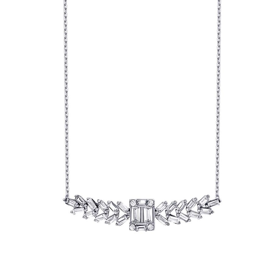 1.00 Carat Diamond Baguette Necklace