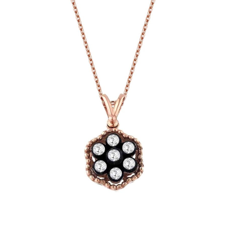 0,18 Karat Diamant Rosen Halskette