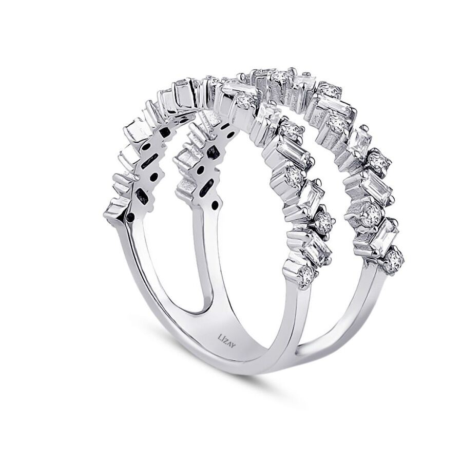 0.93 Carat Diamond Baguette Half-Eternity Ring