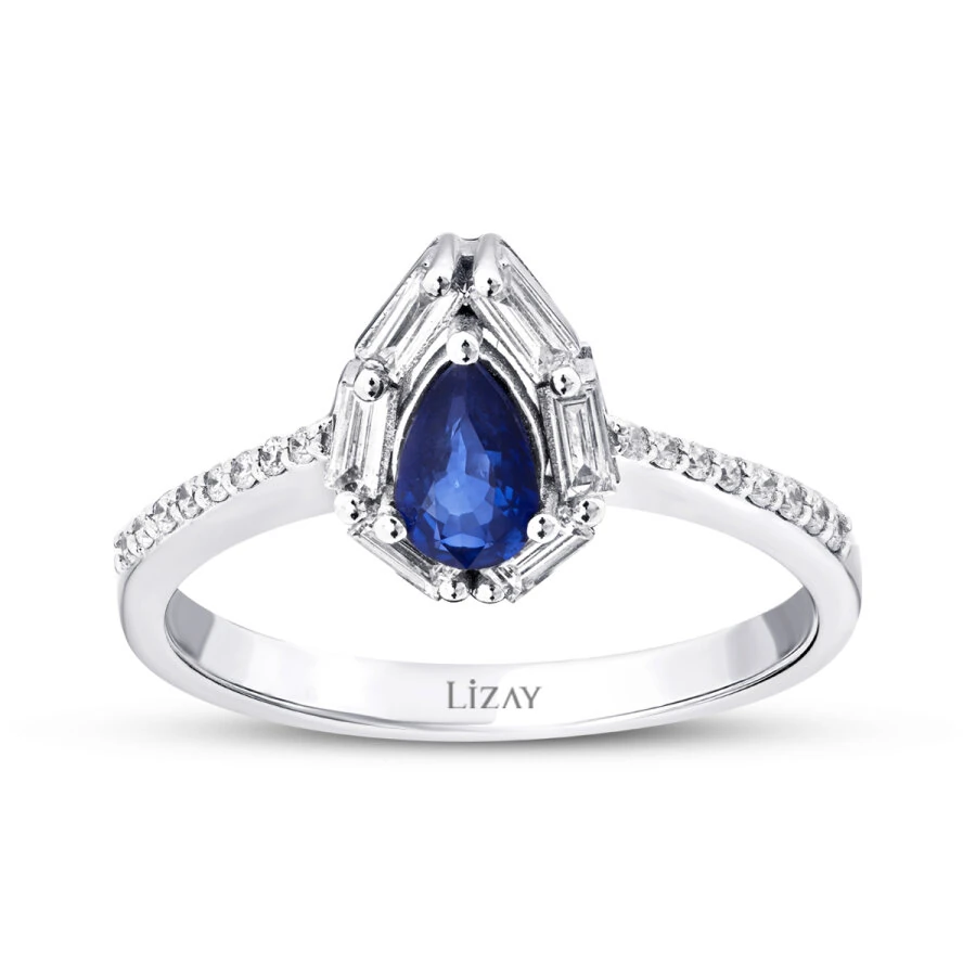 0.66 Carat Diamond Sapphire Ring