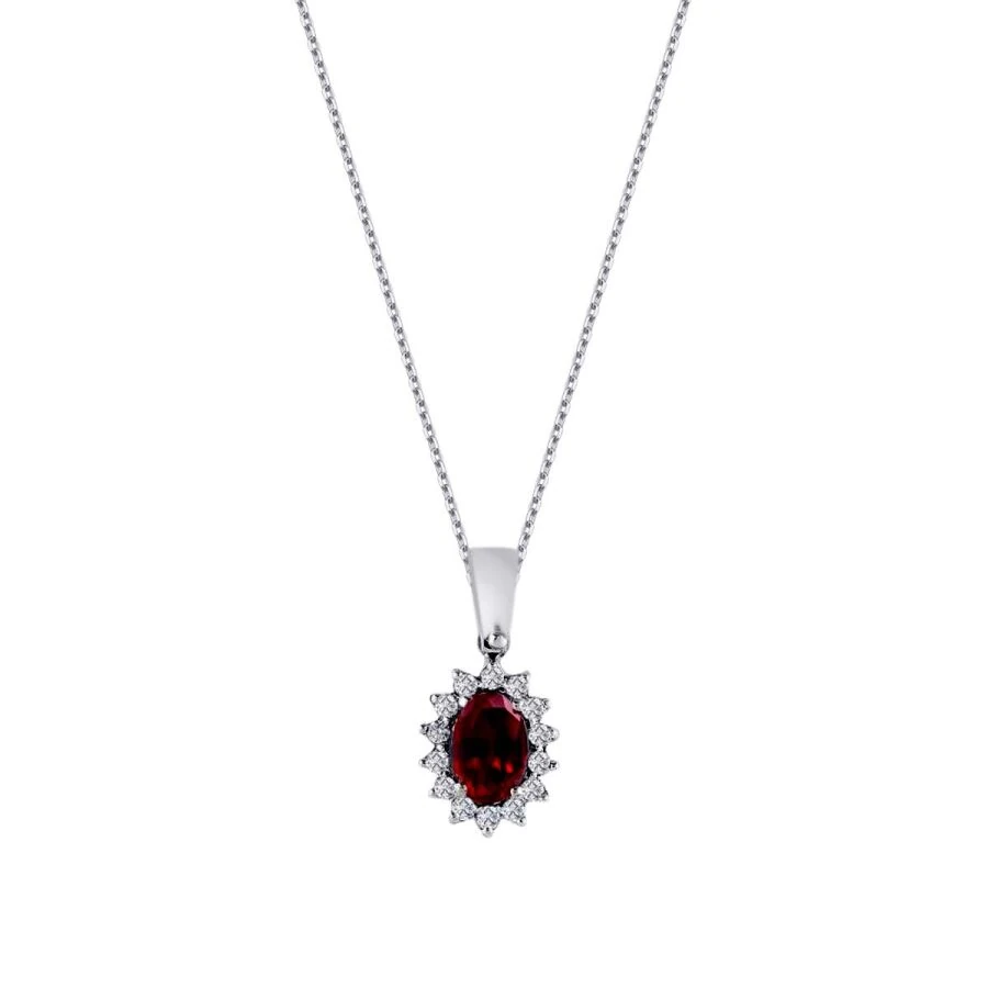 0.84 Carat Diamond Ruby Necklace