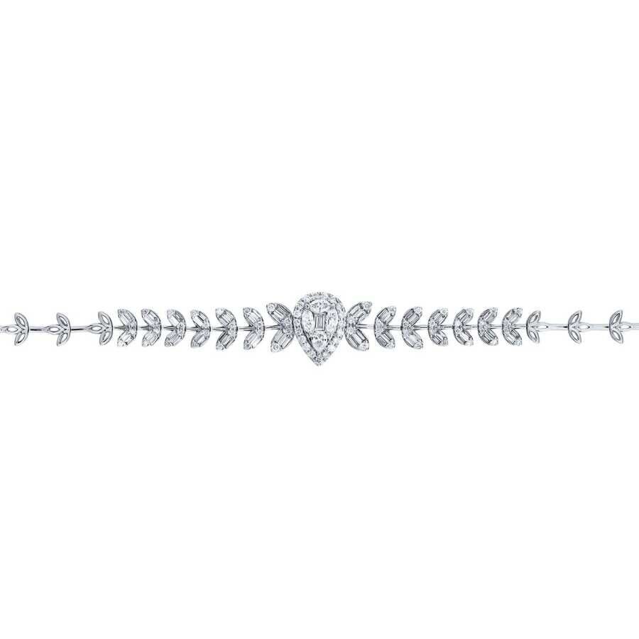 1.47 Carat Diamond Baguette Pear Bracelet