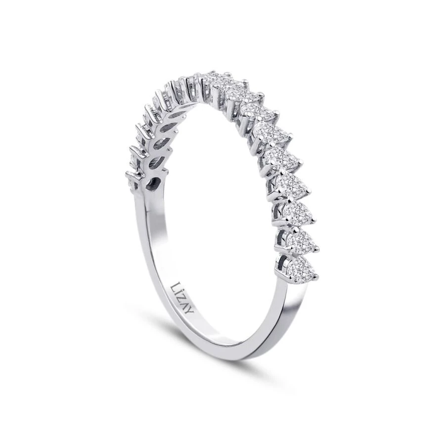 0.55 Carat Diamond Pear Half-Eternity Ring