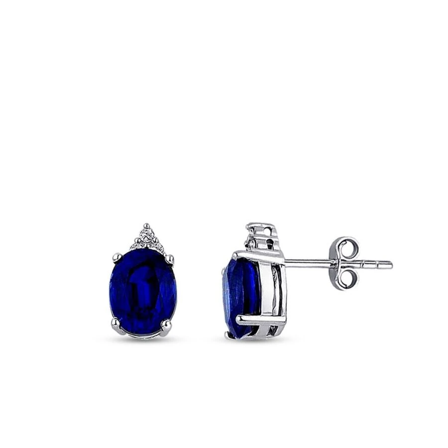 5.81 Carat Diamond Sapphire Earrings